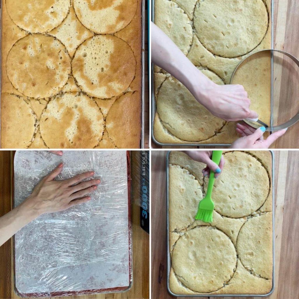 Cut cake layers