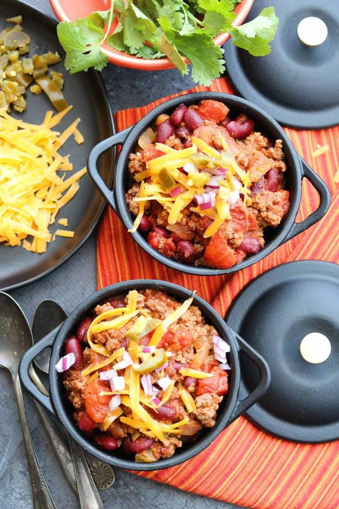 Comforting Fast and Easy Beef Chili ready to eat