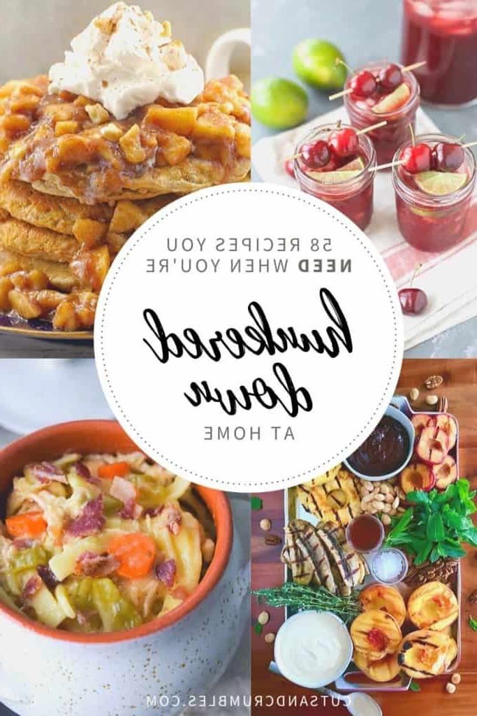 Collage of 4 images for 58 Recipes you need when you're hunkered down at home
