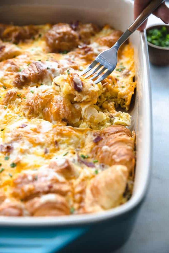 breakfast strata in pan 