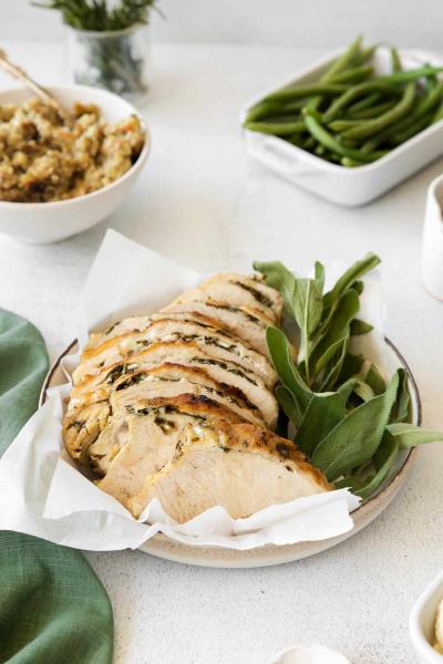 plate of instant pot turkey breast