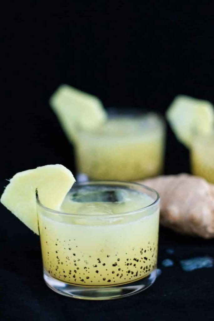 yellow drinks in clear glasses