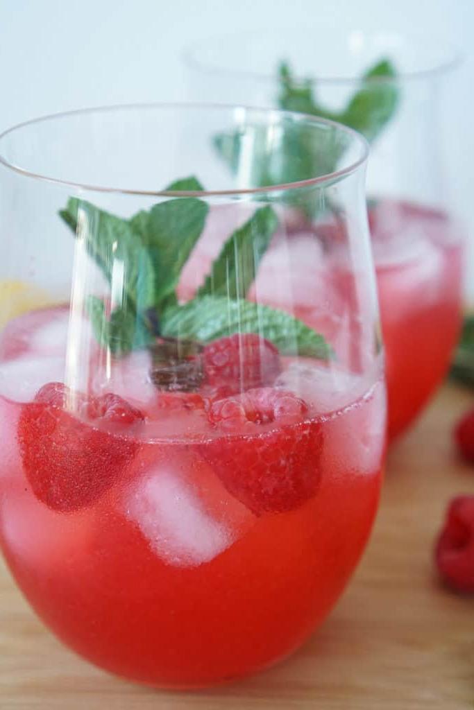red drink in wine glass